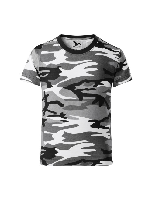 Kinder-T-Shirt Malfini Camouflage 149 grau