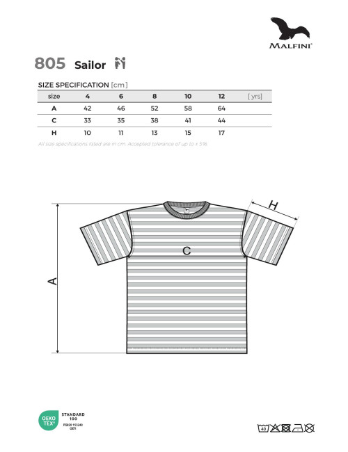 Kinder-T-Shirt Adler Malfini Sailor 805 Marineblau