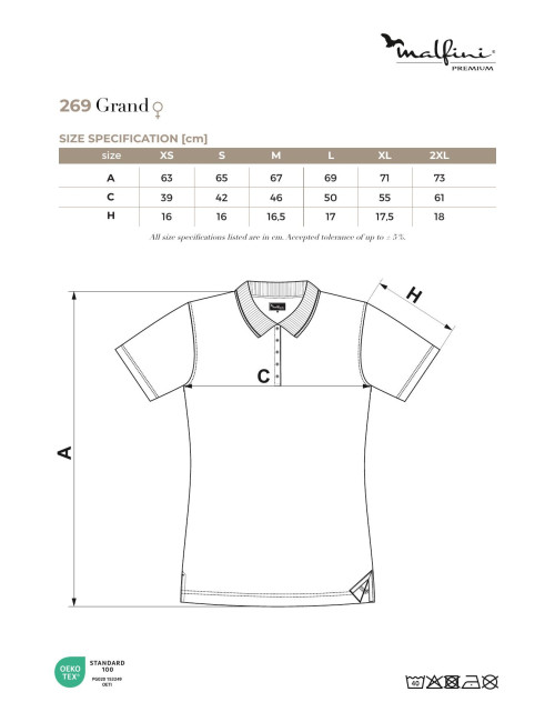 Adler MALFINIPREMIUM Koszulka polo damska Grand 269 granatowy haft