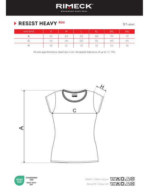 Damen-T-Shirt Resist Heavy R04 Ebenholzgrau Adler Rimeck