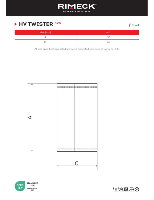 Unisex Scarf Adler Rimeck HV Twister Fluorescent Yellow