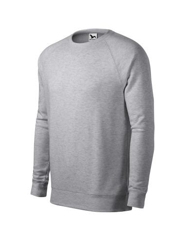 Adler MALFINI Men`s sweatshirt Merger 415 silver melange logo embroidery print