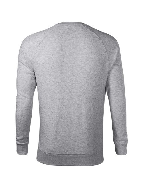 Adler MALFINI Herren-Sweatshirt Merger 415 Silbermelange, Logodruck und Stickerei