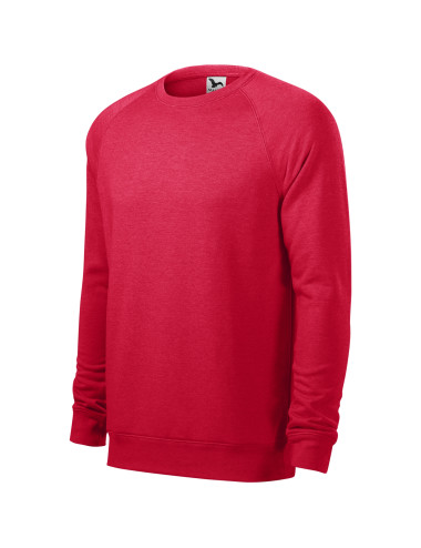 Adler MALFINI Herren-Sweatshirt Merger 415, rote Melange, Logodruck und Stickerei