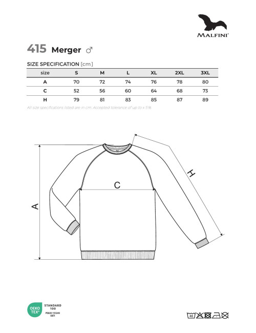Adler MALFINI Men`s sweatshirt Merger 415 red melange logo embroidery print