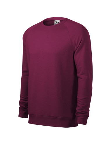 Adler MALFINI Herren-Sweatshirt Merger 415 Red Plum Melange Logo-Print-Stickerei