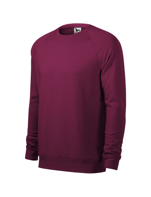 Adler MALFINI Herren-Sweatshirt Merger 415 Red Plum Melange Logo-Print-Stickerei