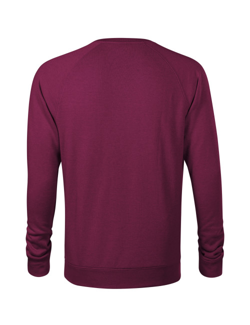 Adler MALFINI Bluza męska Merger 415 red plum melanż logo nadruk haft