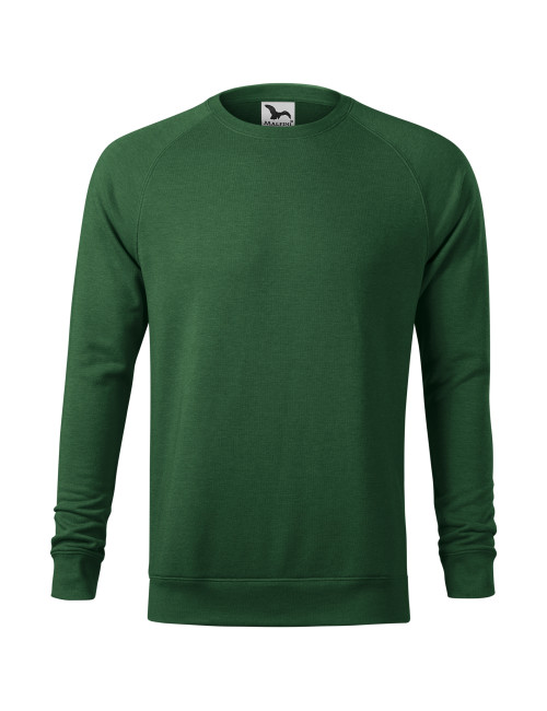 Adler MALFINI Herren-Sweatshirt Merger 415 flaschengrün meliert mit Logo-Stickerei