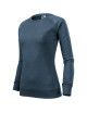 Adler MALFINI Merger Damen-Sweatshirt 416 Dark Denim Melange mit Logo-Print