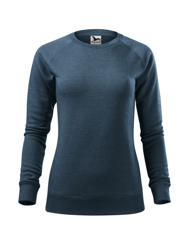 Adler MALFINI Bluza damska Merger 416 ciemny denim melanż nadruk logo