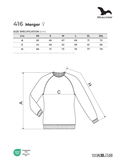 Women`s sweatshirt merger 416 bottle green melange Adler Malfini