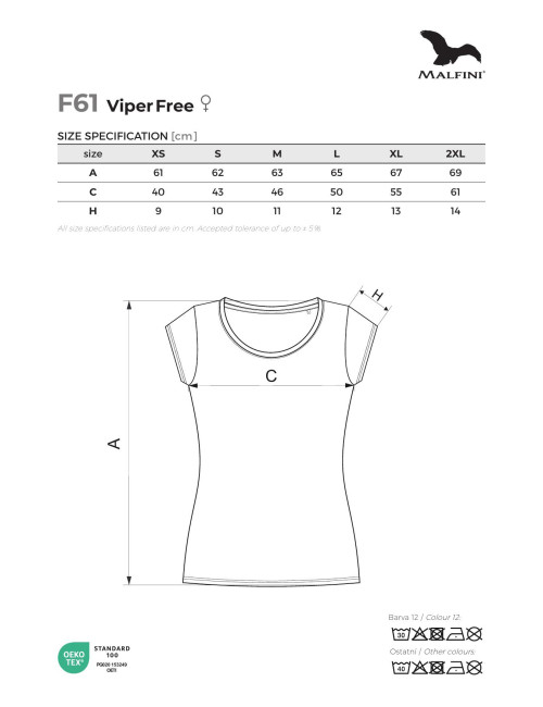 Damen T-Shirt Adler Malfini Viper Free F61 Weiß