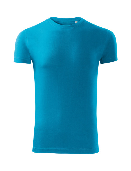 Adler MALFINI Viper Free F43 Herren T-Shirt, türkis, Computerstickerei