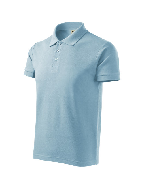 Adler MALFINI Koszulka polo męska Cotton Heavy 215 błękitny haft logo