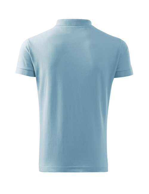 Adler MALFINI Koszulka polo męska Cotton Heavy 215 błękitny haft logo