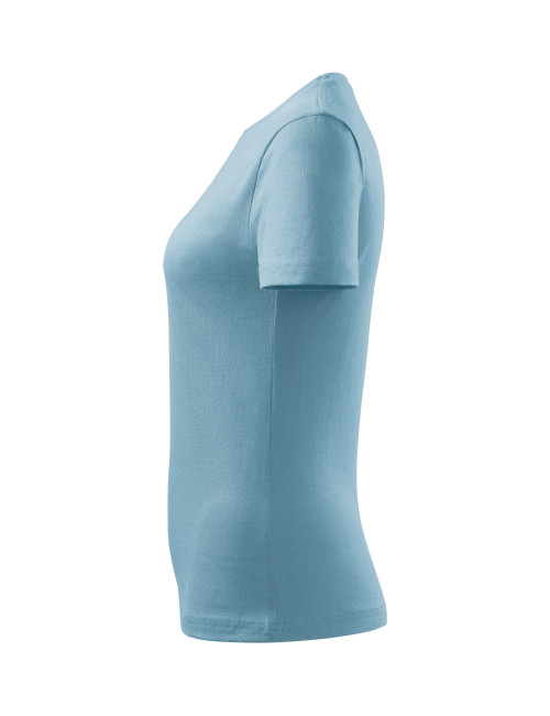 Adler MALFINI Damen T-Shirt Basic 134, blau mit eigenem Aufdruck