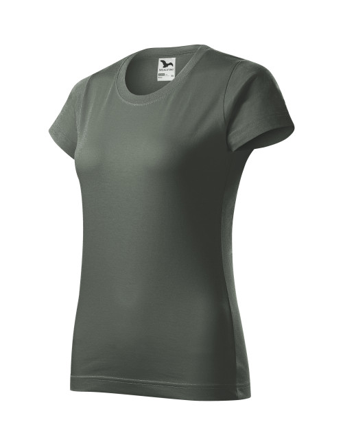 Adler MALFINI Women`s cotton t-shirt 134 dark khaki with logo embroidery