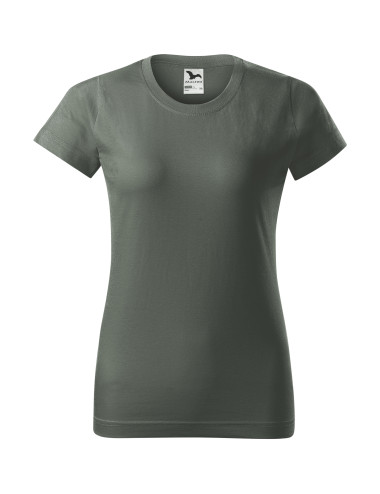 Adler MALFINI Damen Baumwoll-T-Shirt 134 cm, dunkles Khaki, mit Logo-Stickerei