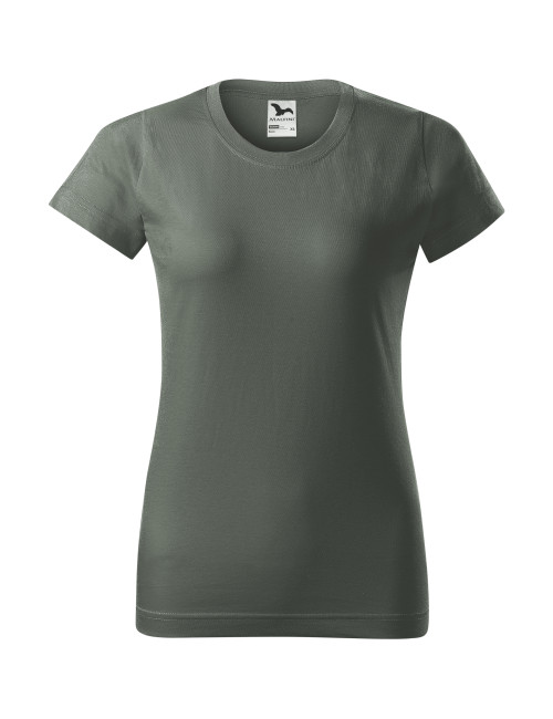 Adler MALFINI Women`s cotton t-shirt 134 dark khaki with logo embroidery