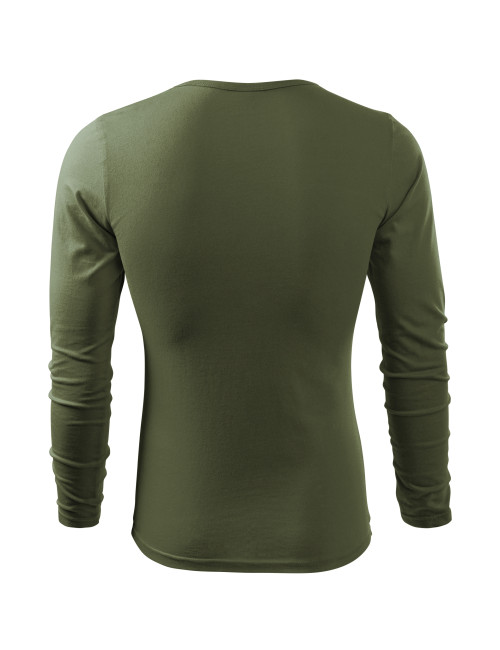 Adler MALFINI Herren T-Shirt Fit-T Langarm 119 Khaki Logo-Stickerei