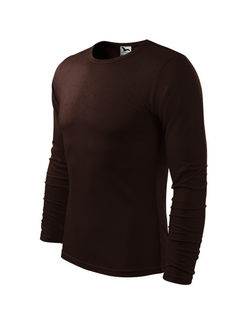 Adler MALFINI Men`s Fit-T Long Sleeve 119 coffee logo embroidery