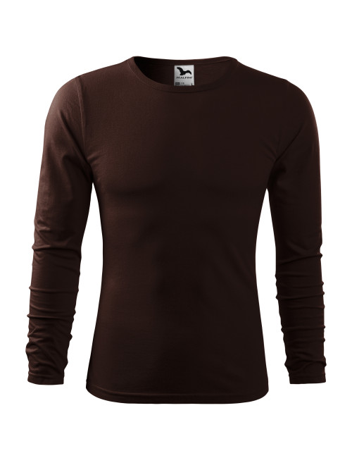 Adler MALFINI Herren T-Shirt Fit-T Langarm 119 Kaffee-Logo-Stickerei