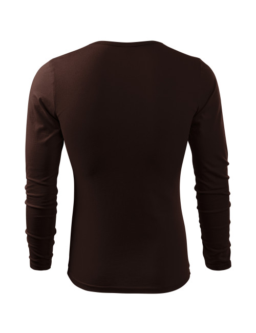 Adler MALFINI Herren T-Shirt Fit-T Langarm 119 Kaffee-Logo-Stickerei