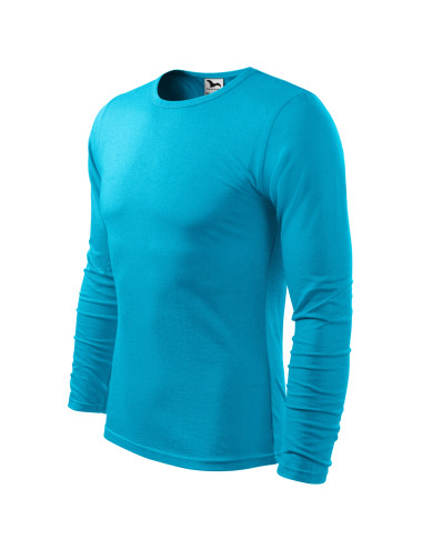 Adler MALFINI Koszulka męska Fit-T Long Sleeve 119 turkus haft logo