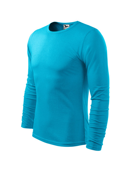 Adler MALFINI Koszulka męska Fit-T Long Sleeve 119 turkus haft logo