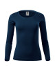 Adler MALFINI Damen T-Shirt Fit-T LS 169, marineblaue Stickerei, Logodruck