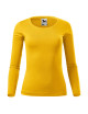 Adler MALFINI Damen T-Shirt Fit-T LS 169, gelbe Stickerei, Logodruck