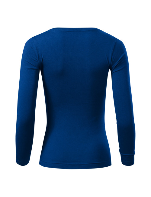 Adler MALFINI Damen T-Shirt Fit-T LS 169 kornblumenblauer Stickerei-Logo-Aufdruck