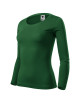 Adler MALFINI Damen T-Shirt Fit-T LS 169 flaschengrüne Logo-Stickerei