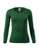 Adler MALFINI Women`s T-shirt Fit-T LS 169 bottle green logo embroidery