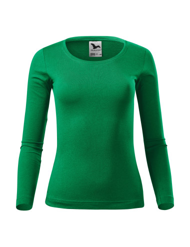 Adler MALFINI Women`s T-shirt Fit-T LS 169 grass green embroidery print