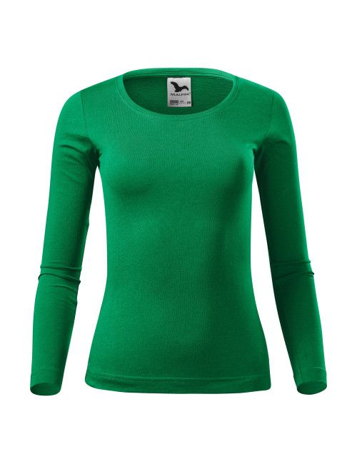 Adler MALFINI Women`s T-shirt Fit-T LS 169 grass green embroidery print