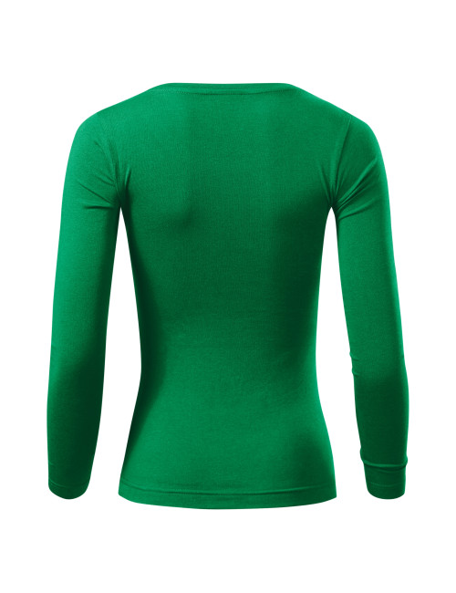 Adler MALFINI Damen T-Shirt Fit-T LS 169 grasgrüner Stickdruck