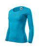 Adler MALFINI Damen T-Shirt Fit-T LS 169 türkiser Stickerei-Logo-Aufdruck