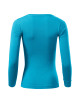 Adler MALFINI Damen T-Shirt Fit-T LS 169 türkiser Stickerei-Logo-Aufdruck