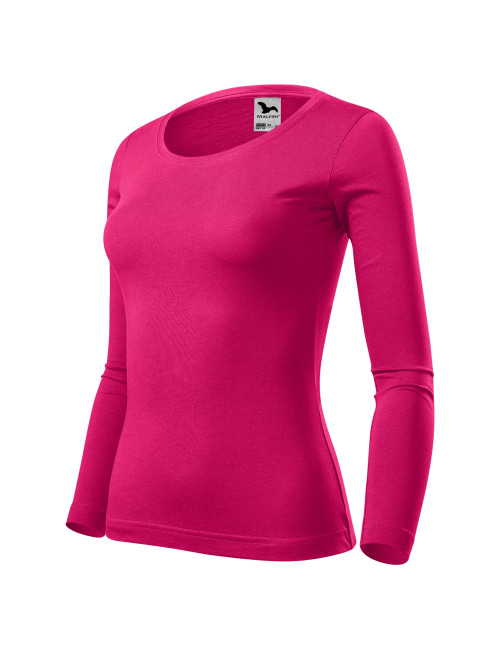 Adler MALFINI Damen T-Shirt Fit-T LS 169 Himbeer-Stickerei-Logo-Druck