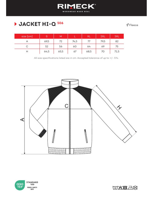 Adler RIMECK Unisex Polar Jacket Hi-Q 506 orange clothing with embroidery