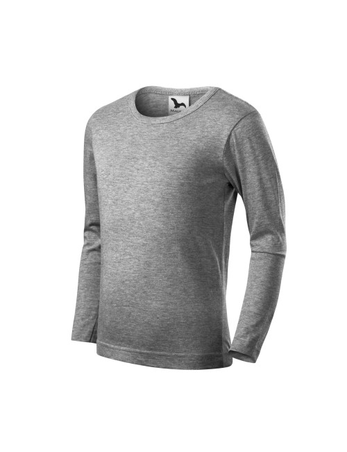 Kinder-T-Shirt fit-t ls 121 dunkelgrau meliert Adler Malfini