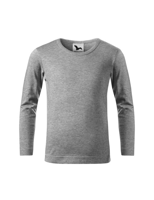 Kinder-T-Shirt fit-t ls 121 dunkelgrau meliert Adler Malfini