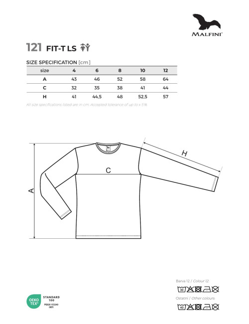 Kinder-T-Shirt fit-t ls 121 dunkelgrau meliert Adler Malfini