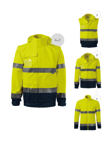 Unisex Adler HV Guard 4 in 1 Jacket Fluorescent Yellow