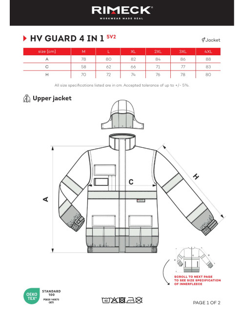 "Unisex-Jacke HV Guard 4 in 1 5v2 fluoreszierendes Orange Malfini Rim