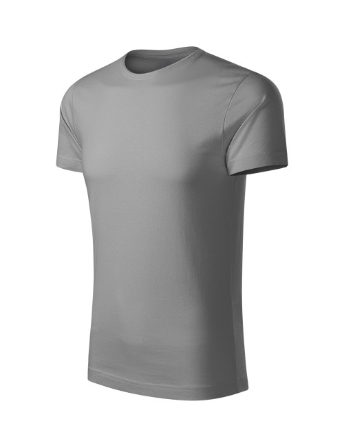 Adler MALFINI Herren T-Shirt Origin 171 grau-schwarz meliert Kunststickerei