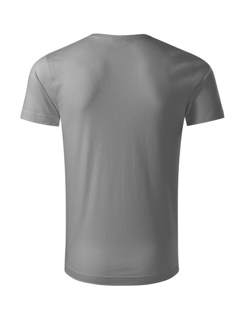 Adler MALFINI Herren T-Shirt Origin 171 grau-schwarz meliert Kunststickerei