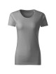 Adler MALFINI Native 174 Damen T-Shirt, grau-schwarz meliert, Logo-Stickerei